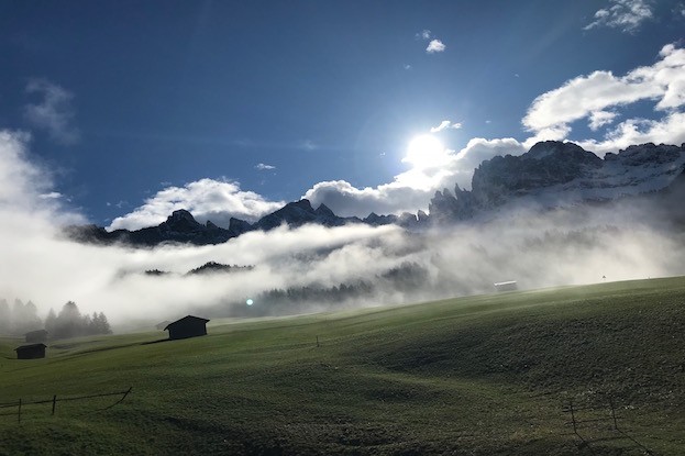 Sonnenaufgang am Rosengarten