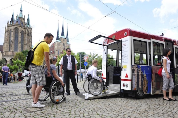 In Erfurt mit dem Rollstuhl unterwegs in der Altstadt