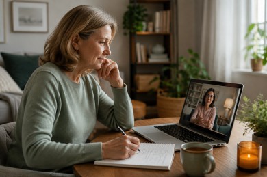 Online-Therapie bei Angststörungen - AI-generiert