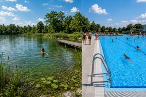 Naturbad oder Schwimmbad - AI-generiert