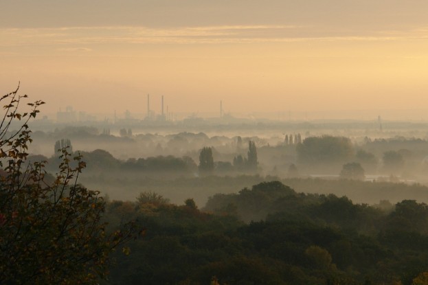 Smog über Stadt