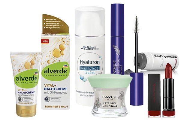 v.l.n.r. alverde, medipharma cosmetics, ARABESQUE, dermalogica, Max Factor, PAYOT