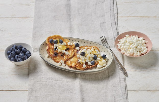 Pancakes mit Blaubeeren und Gervais Hüttenkäse®