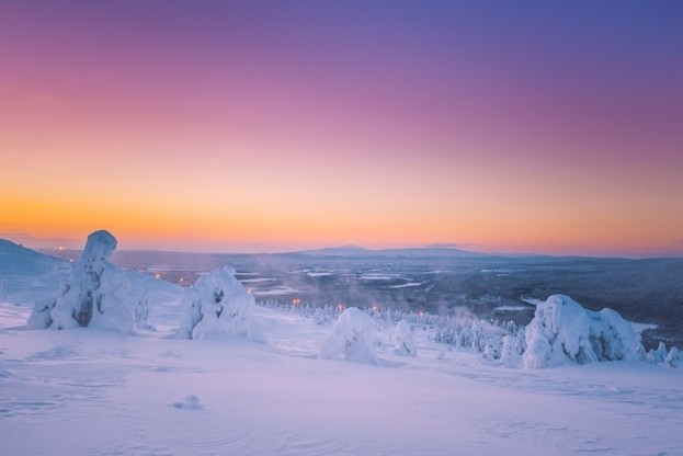 Das traumhafte Schneepanorama der Region Levi-Ylläs