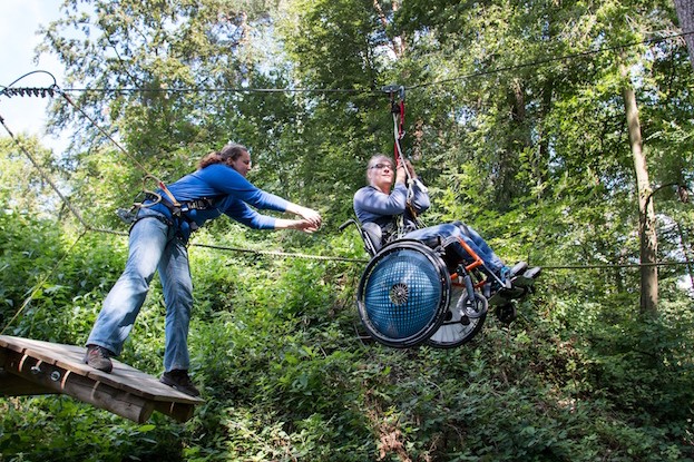 „Flying Fox“ im Waldseilpark Rummelsberg