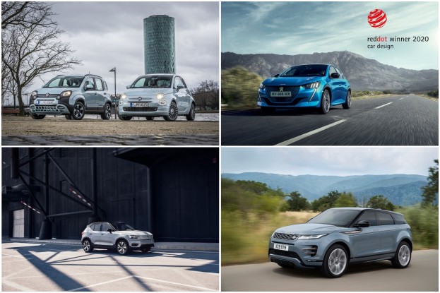 Fiat 500 Hybrid und Fiat Panda Hybrid, Peugeot 208, Range Rover Evoque P250, Volvo XC40 Recharge P8 AWD