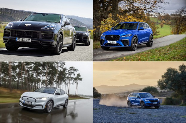 vlonru: Porsche Cayenne, Jaguar F-Pace SVR, Ford Mustang Mach-E, Skoda Kodiaq RS